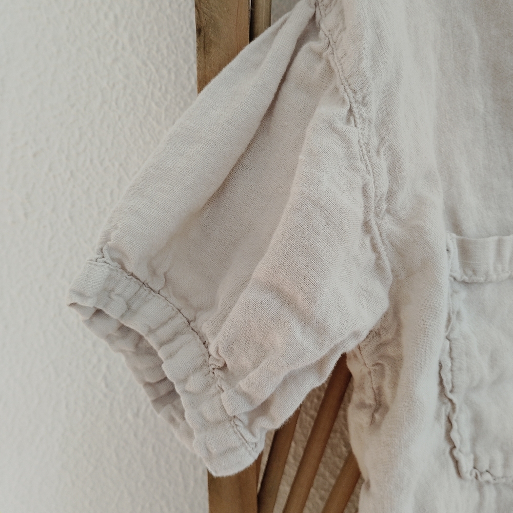 Zara Linen Button Front Cropped Shirt / Size Small - Picture 6 of 10